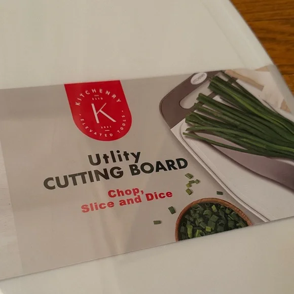 Kitchenry White and Gray Cutting Board NEW - Picture 3 of 8